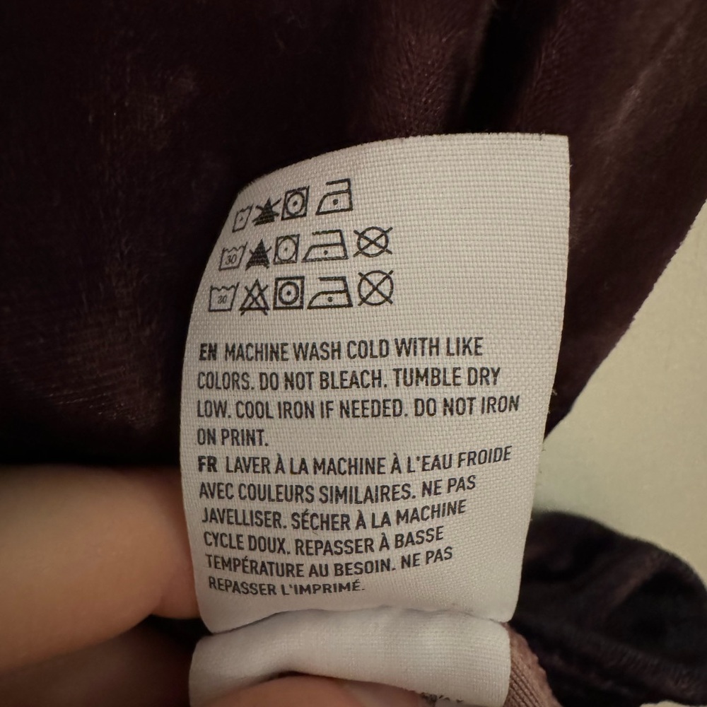 American Eagle Velour Pink/Purple Ombré Short Sleeve Top - Picture 6 of 15